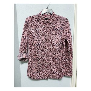 🌻TALBOTS Poppy Flower Button Down Long Sleeve